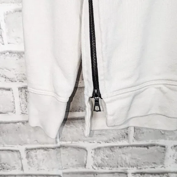 JOHN ELLIOTT Men's Cotton Hooded Villain Sweatshirt in White terry sz 0